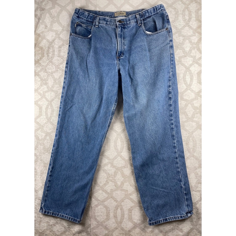 L.L. Bean Comfort Waist Mens 36x29 Relaxed Straight Jeans Blue Cotton Excellent